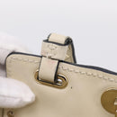 Valentino Studs Hand Bag Leather Ivory Gold Auth hk4155-12