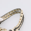 Valentino Studs Hand Bag Leather Ivory Gold Auth hk4155-9
