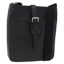 BURBERRY Shoulder Bag Leather Black Silver Auth hk4156A-1