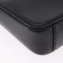 BURBERRY Shoulder Bag Leather Black Silver Auth hk4156A-16