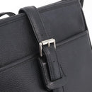 BURBERRY Shoulder Bag Leather Black Silver Auth hk4156A-10