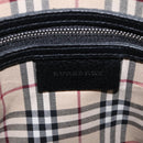 BURBERRY Shoulder Bag Leather Black Silver Auth hk4156A-20