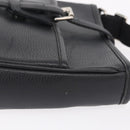 BURBERRY Shoulder Bag Leather Black Silver Auth hk4156A-4
