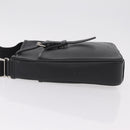 BURBERRY Shoulder Bag Leather Black Silver Auth hk4156A-5