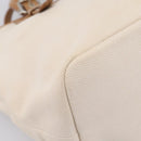 BURBERRY Blue Label Tote Bag Canvas White Silver Auth hk4157-15