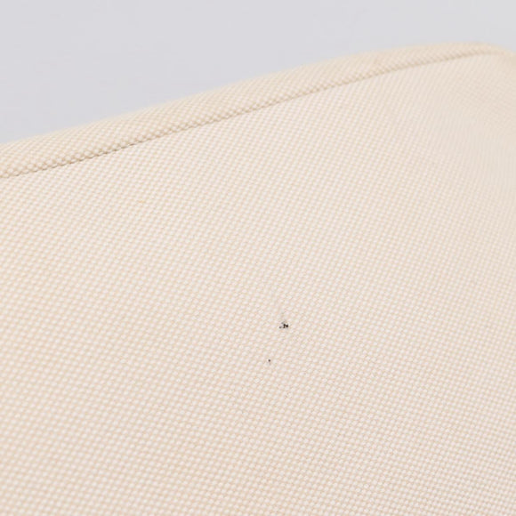 BURBERRY Blue Label Tote Bag Canvas White Silver Auth hk4157