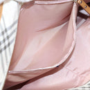 BURBERRY Blue Label Tote Bag Canvas White Silver Auth hk4157-22