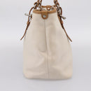 BURBERRY Blue Label Tote Bag Canvas White Silver Auth hk4157-3