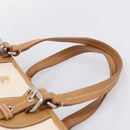 BURBERRY Blue Label Tote Bag Canvas White Silver Auth hk4157-14