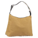 Burberrys Blue Label Shoulder Bag Nylon Beige Silver Auth hk4158-1