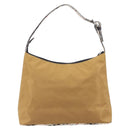 Burberrys Blue Label Shoulder Bag Nylon Beige Silver Auth hk4158-2