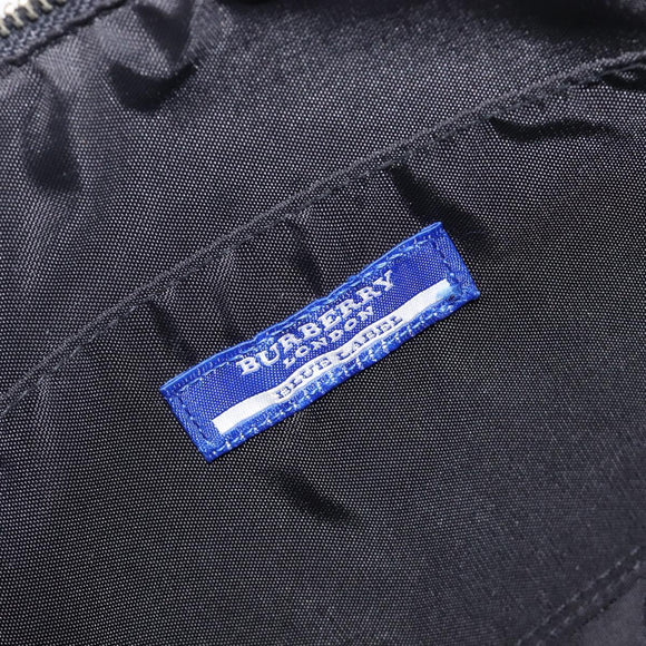 BURBERRY Blue Label Hand Bag Nylon Black Silver Auth hk4159