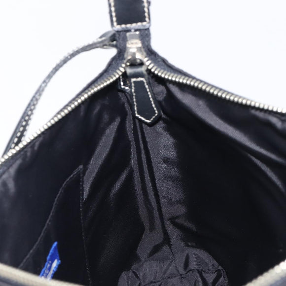BURBERRY Blue Label Hand Bag Nylon Black Silver Auth hk4159