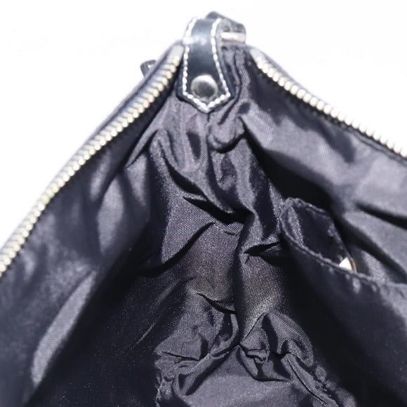 BURBERRY Blue Label Hand Bag Nylon Black Silver Auth hk4159