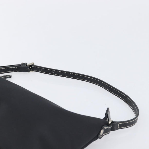 BURBERRY Blue Label Hand Bag Nylon Black Silver Auth hk4159