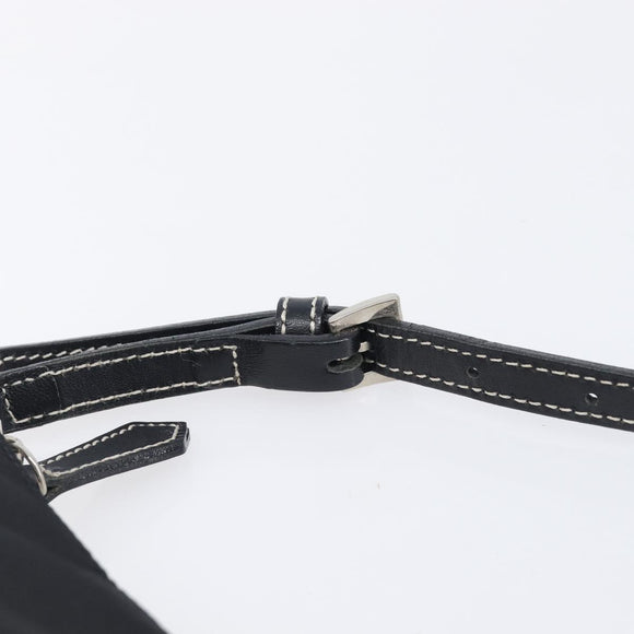 BURBERRY Blue Label Hand Bag Nylon Black Silver Auth hk4159
