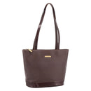 Burberrys Tote Bag Leather Gold Brown Auth hk4160-1