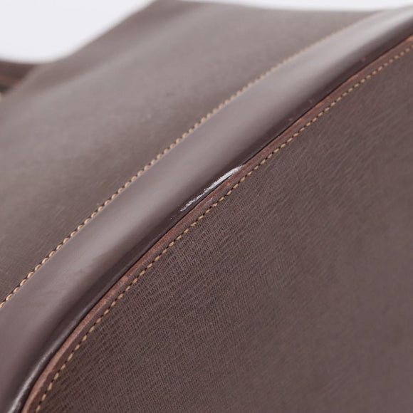 Burberrys Tote Bag Leather Gold Brown Auth hk4160