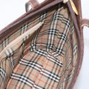 Burberrys Tote Bag Leather Gold Brown Auth hk4160-18