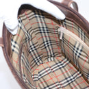 Burberrys Tote Bag Leather Gold Brown Auth hk4160-19