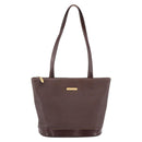 Burberrys Tote Bag Leather Gold Brown Auth hk4160-2