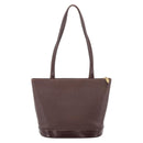 Burberrys Tote Bag Leather Gold Brown Auth hk4160-3