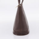 Burberrys Tote Bag Leather Gold Brown Auth hk4160-4