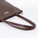 Burberrys Tote Bag Leather Gold Brown Auth hk4160-7