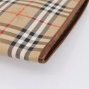 Burberrys Nova Check Clutch Bag Canvas Beige Gold Auth hk4161-10