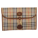 Burberrys Nova Check Clutch Bag Canvas Beige Gold Auth hk4161-2
