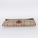 Burberrys Nova Check Clutch Bag Canvas Beige Gold Auth hk4161-7