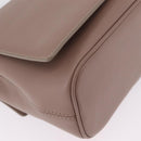 BVLGARI Duet Hand Bag Leather 2way Beige Gold Auth hk4163A-9
