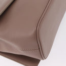 BVLGARI Duet Hand Bag Leather 2way Beige Gold Auth hk4163A-19