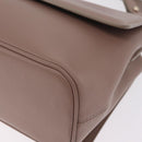 BVLGARI Duet Hand Bag Leather 2way Beige Gold Auth hk4163A-20