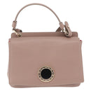 BVLGARI Duet Hand Bag Leather 2way Beige Gold Auth hk4163A-13
