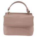 BVLGARI Duet Hand Bag Leather 2way Beige Gold Auth hk4163A-2