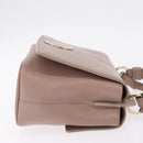 BVLGARI Duet Hand Bag Leather 2way Beige Gold Auth hk4163A-3