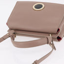 BVLGARI Duet Hand Bag Leather 2way Beige Gold Auth hk4163A-6