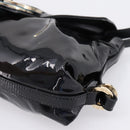 BVLGARI Shoulder Bag Patent leather Black Gold Auth hk4164-9