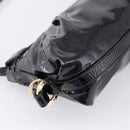 BVLGARI Shoulder Bag Patent leather Black Gold Auth hk4164-16