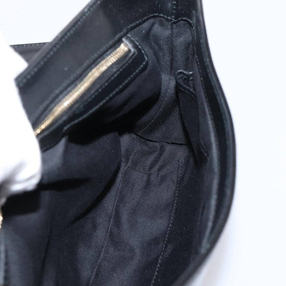 BVLGARI Shoulder Bag Patent leather Black Gold Auth hk4164