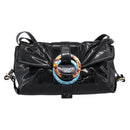 BVLGARI Shoulder Bag Patent leather Black Gold Auth hk4164-13
