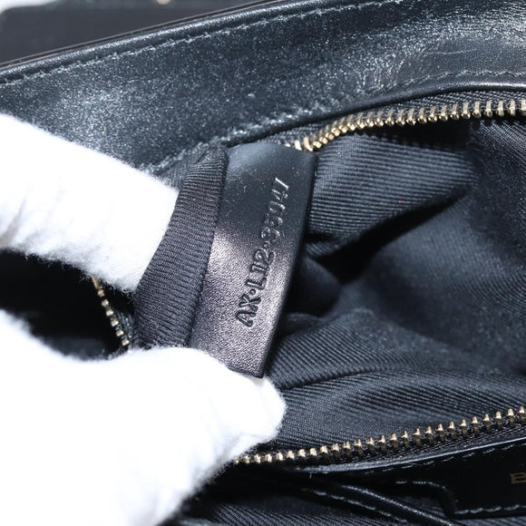 BVLGARI Shoulder Bag Patent leather Black Gold Auth hk4164