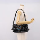 BVLGARI Shoulder Bag Patent leather Black Gold Auth hk4164-23