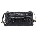 BVLGARI Shoulder Bag Patent leather Black Gold Auth hk4164-2