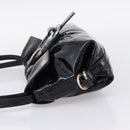 BVLGARI Shoulder Bag Patent leather Black Gold Auth hk4164-3