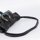BVLGARI Shoulder Bag Patent leather Black Gold Auth hk4164-7