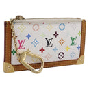 LOUIS VUITTON Monogram Multicolor Pochette Cles Purse White M92655 Auth hk4165-1