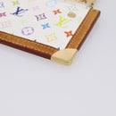 LOUIS VUITTON Monogram Multicolor Pochette Cles Purse White M92655 Auth hk4165-15