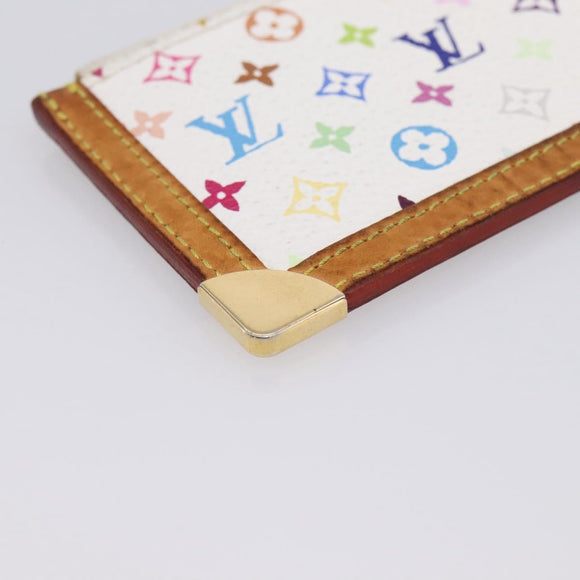 LOUIS VUITTON Monogram Multicolor Pochette Cles Purse White M92655 Auth hk4165